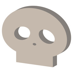 ドクロ　アイソメトリック　イラスト