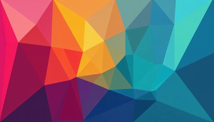 Fototapeta premium Geometric shapes, vibrant colors, modern style, seamless pattern, trendy, wall decor
