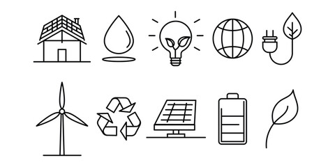 green energy icon set