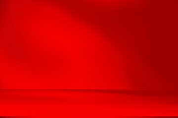 Wall interior background, studio and backdrops show products.with shadow from window color Red background for text insertion and presentation product	
