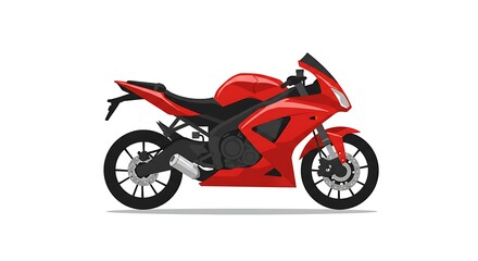 Obraz premium Red Sportbike Illustration Powerful Motorcycle Design Concept