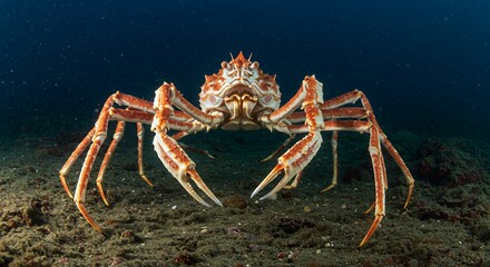 Majestic Japanese Spider Crab Underwater