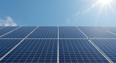 Harnessing the Sun High-Resolution Image of Solar Panels under a Bright Sky