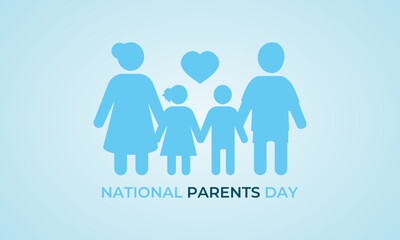 Celebrate National Parents Day Heartfelt Love and Gratitude Honoring the Pillars of Our Lives. Observed annually on the fourth Sunday of July. Design for web banner, cards, prints, social media.