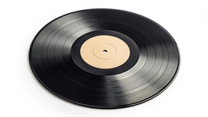 Obraz premium Vinyl record with grooves, showcasing a classic music element and nostalgic aesthetics.