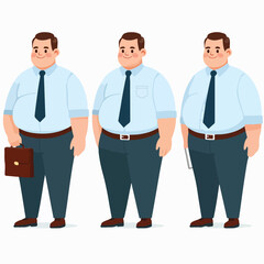 Vector of a fat man in professional clothes