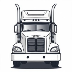 Semi Truck Front View Illustration