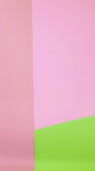 Fototapeta premium Abstract artwork with pink and green geometric shapes