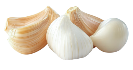 garlic cloves isolated on white background