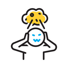 Vector multi color icon for Impulse control disorder