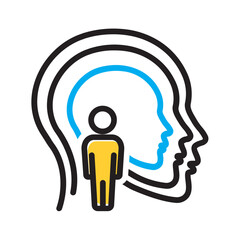 Vector multi color icon for Soul searching