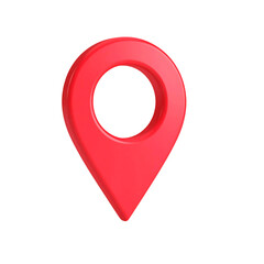 A shiny red pin for pinning the location of the delivery or telling the location of the coordinates,illustration 3d render