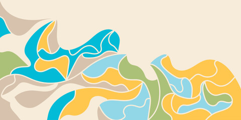 Soft color background with curved and straight, spiral and zigzag, circular, wavy directional pointers. Vector hand drawn brush stroke for presentation, infographics or educational materials