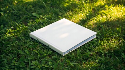 Children’s Book Displayed on Green Grass for Outdoor Playful Reading Scene with Nature Atmosphere