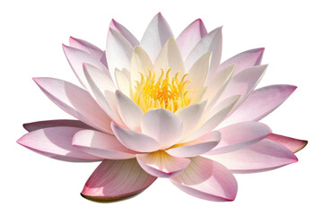 PNG Exquisite pink and white lotus flower in bloom with yellow center