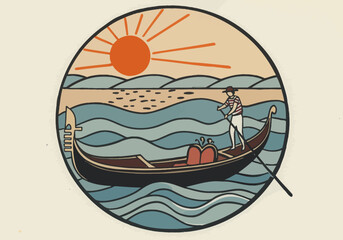 Venetian Gondola on a Calm Sunny Day