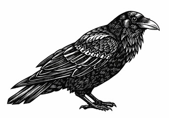 Detailed Illustration of a Raven in Profile View © Basecamp