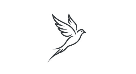 Elegant Stylized Dove in Flight Graceful Lines and Simple Design