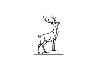 Majestic Deer Silhouetted on Elevated Platform