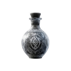 Ornate Celtic Knotwork Decanter, Antique Silver Potion Bottle, Mystical Flask