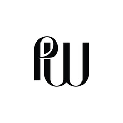 PW monogram logo design letter text name symbol monochrome logotype alphabet character simple logo