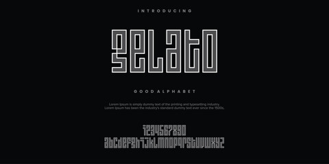 GELATO abstract alphabet fonts. Typography technology, logo creative font. vector illustration