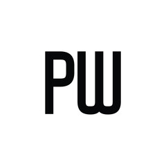 PW monogram logo design letter text name symbol monochrome logotype alphabet character simple logo