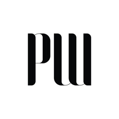 PW monogram logo design letter text name symbol monochrome logotype alphabet character simple logo