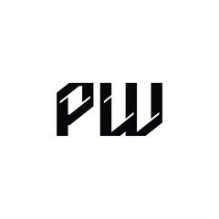 PW monogram logo design letter text name symbol monochrome logotype alphabet character simple logo