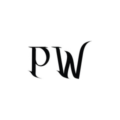 PW monogram logo design letter text name symbol monochrome logotype alphabet character simple logo