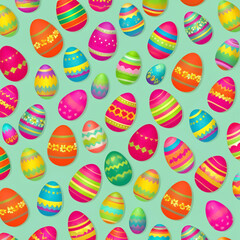 A colorful Easter eggs background
