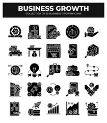 Collection of 25 Business Growth Icons: Boost Your Business with Strategic Planning
