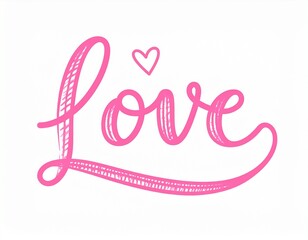love word pink—hand-drawn by sketch pen