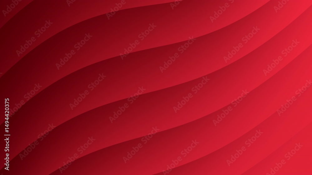 Poster wavy abstract red background with smooth flowing lines and gradient shading, abstract texture gradie