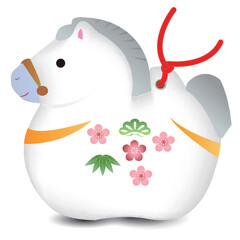 午　年賀状　縁起物　アイコン