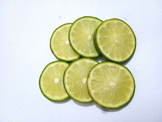lime slices on White