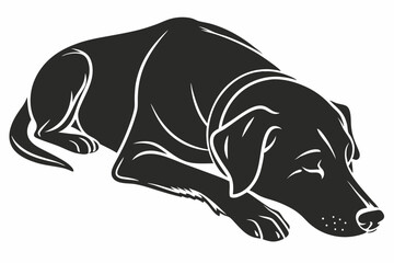 lazy dog  silhouette vector illustration