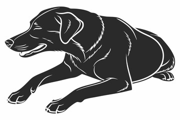 lazy dog  silhouette vector illustration