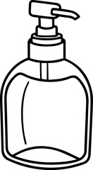 hand sanitizer outline line art illustration, coloring book page