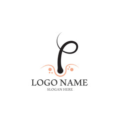 hair treatmen logo and vector template