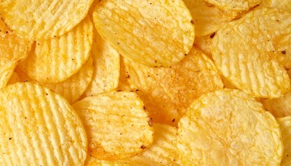 Custom AI Model Crispy Golden Potato Chips Seasoned, Ridged, Snack Food Texture