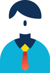vector icon person with tie without background
