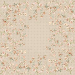 Flowers abstract watercolor pattern design drawing brush drawing branches