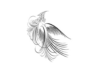 Download Elegant Single Bird Outline Logo SVG – Minimalist Avian Icon & Vector Design for Nature-Inspired Branding