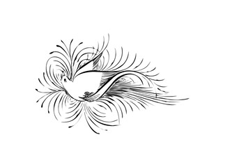 Download Elegant Single Bird Outline Logo SVG – Minimalist Avian Icon & Vector Design for Nature-Inspired Branding