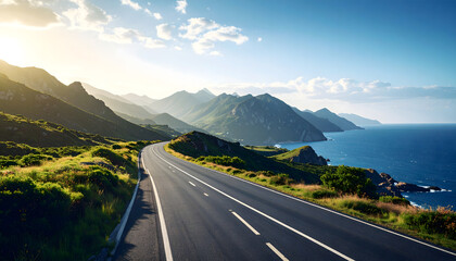 遠くまで続く一本道