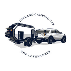 offland camping car illustration of a camping car suv car vector car logo design