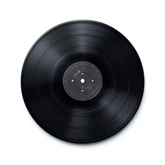Obraz premium Vintage Vinyl Record Close-Up on White Background