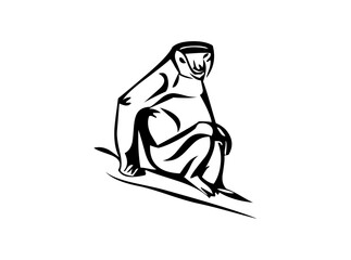 Provides a clean, vector-style monkey icon, craft pictures SVG, suitable for various design applications