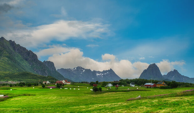 landscapes of Myrland Beach, Lofoten Islands, Noruega